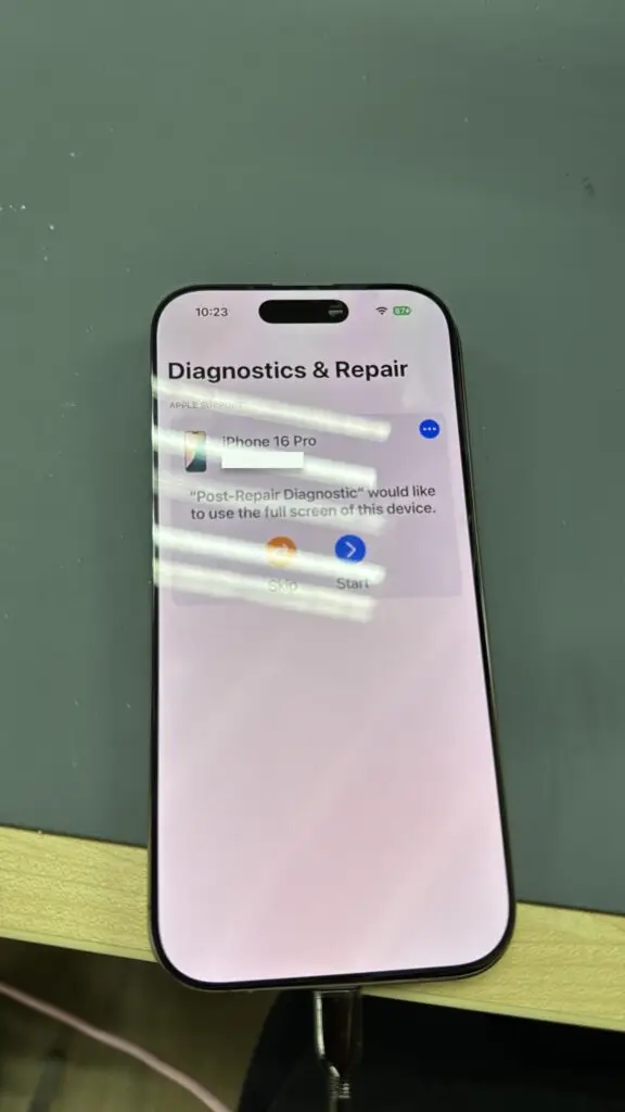 Apple post repair diagnostics after genuine display replacement