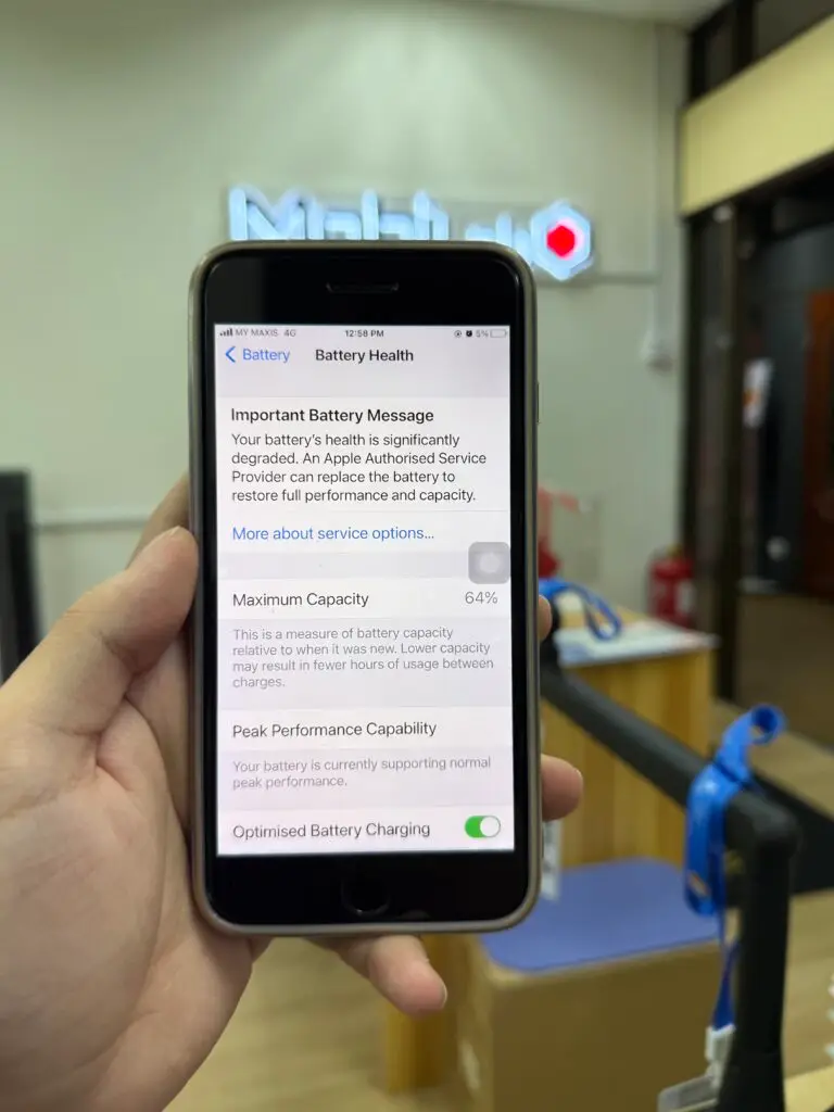 iPhone battery health 64 percent degraded battery