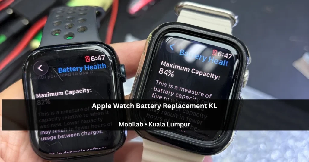 Apple Watch battery health before battery replacement in Kuala Lumpur